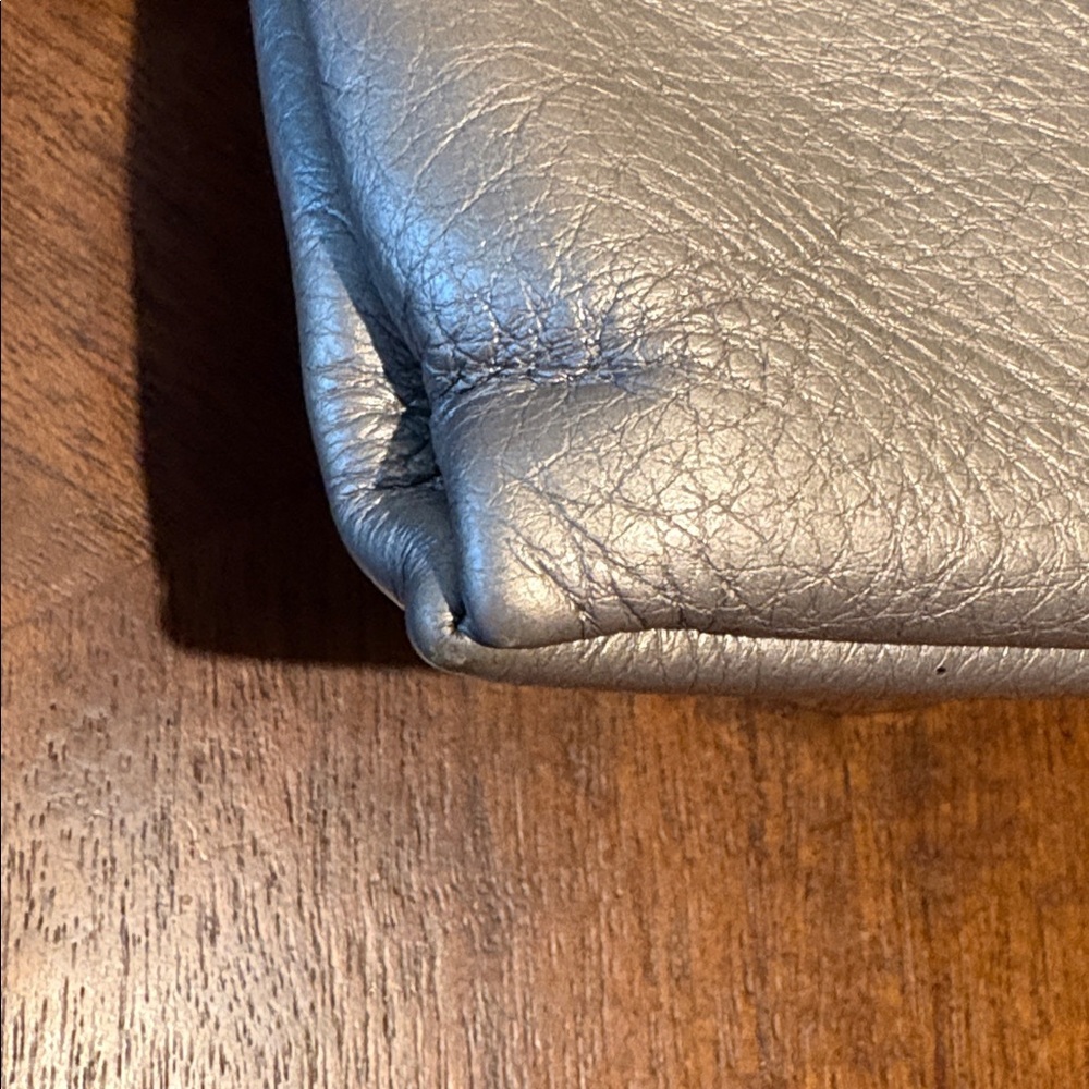 Coach  Double zip wristlet  pebbled Leather  gold metallic  long wallet 8”w
EUC - Picture 12 of 17
